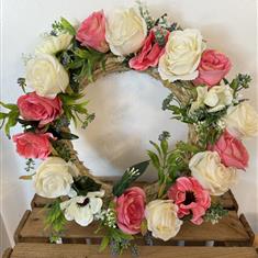 Pink Door Wreath