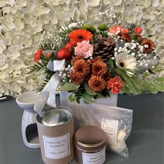 Florist Choice Flowers and Candle Set