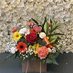 Florist Choice with Single Red Rose